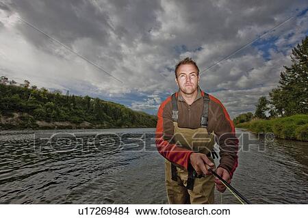 Picture - Fly fisherman. Fotosearch