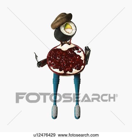 Stock Photo - Food and toothbrushes. Fotosearch