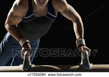 Picture - Gymnast on pommel horse. Fotosearch