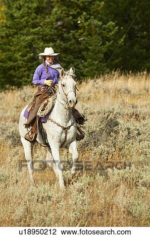 Stock Image - Horseback rider. Fotosearch
