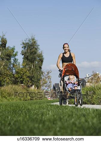 Stock Photo - Jogger and baby. Fotosearch