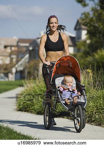 Stock Photo - Jogger and baby. Fotosearch