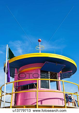 Stock Image - Life guard station. Fotosearch