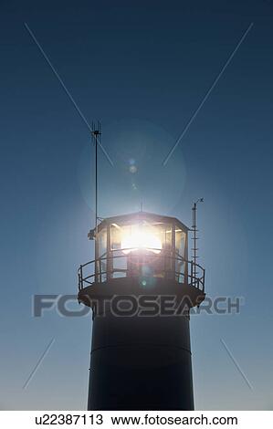 Stock Image - Lighthouse beacon. Fotosearch