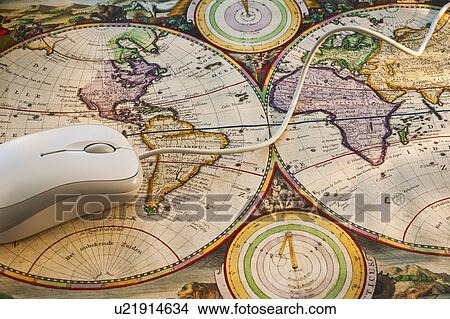 Maps and computer mouse View Large Photo Image Picture - Maps and computer mouse. Fotosearch