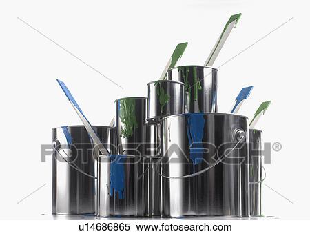 Paint cans View Large Photo Image Stock Photography - Paint cans. Fotosearch