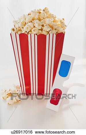 Popcorn and 3-d glasses View Large Photo Image Stock Photograph - Popcorn and 3-d glasses. Fotosearch