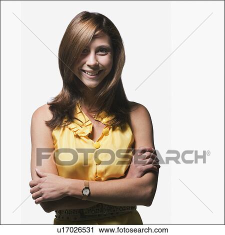 Stock Image - Portrait of a smiling woman. Fotosearch