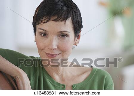 Stock Image - Portrait of woman. Fotosearch