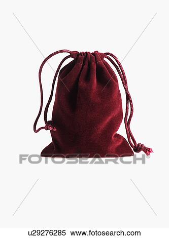 Stock Photography - Red drawstring bag. Fotosearch