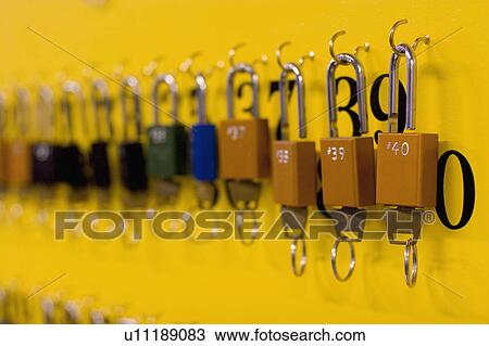 Stock Image - Row of locks. Fotosearch
