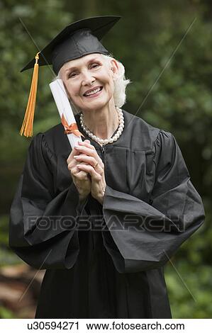 Stock Image - Senior graduate. Fotosearch