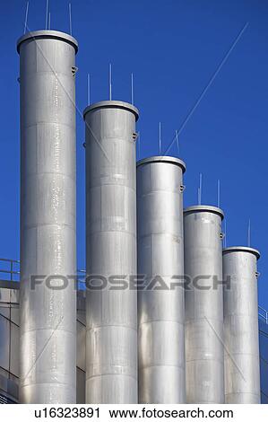 Stock Image - Smokestacks. Fotosearch