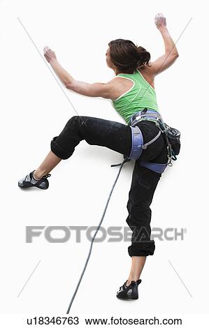 Studio Shot of a woman climber View Large Photo Image Stock Image - Studio Shot of a woman climber. Fotosearch