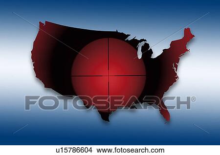 Picture - Target on map. Fotosearch