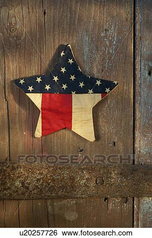 Stock Photograph - United states flag material in shape of star. Fotosearch