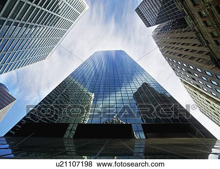Stock Photo - View from below skyscrapers. Fotosearch