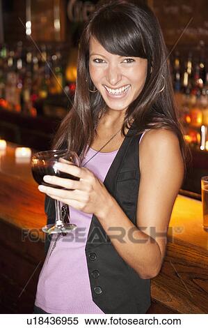 Woman at bar View Large Photo Image Stock Photography - Woman at bar. Fotosearch