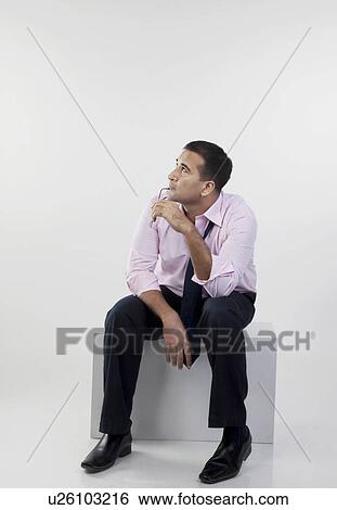 Stock Photograph - Businessman thinking. Fotosearch