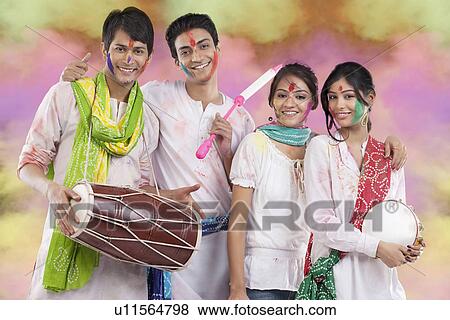 Stock Photo - Friends posing. Fotosearch