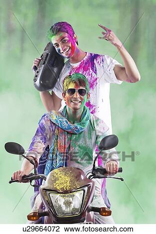 Men enjoying themselves on holi View Large Photo Image Stock Image - Men enjoying themselves on holi. Fotosearch