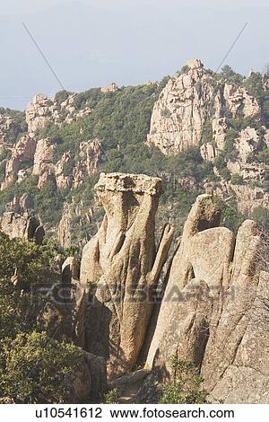 Stock Image - Corsica, France; Calanques rock formations. Fotosearch