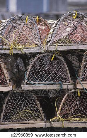 Stock Photo - empty crab traps, st. john's, newfoundland, canada. Fotosearch
