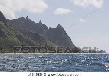 Stock Image - na pali coast state park, kauai, hawaii. Fotosearch