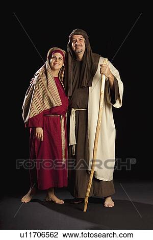 Stock Image - people depicting mary and joseph. Fotosearch
