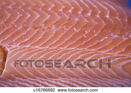 Stock Image - raw salmon fillet. Fotosearch