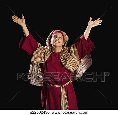 woman dressed as mary, mother of jesus View Large Photo Image Stock Photograph - woman dressed as mary, mother of jesus. Fotosearch