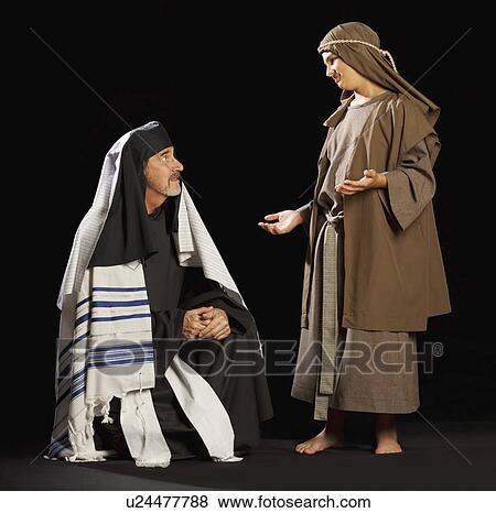 Stock Photo - young jesus and a high priest. Fotosearch