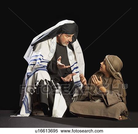 Stock Photography - young jesus and a high priest. Fotosearch