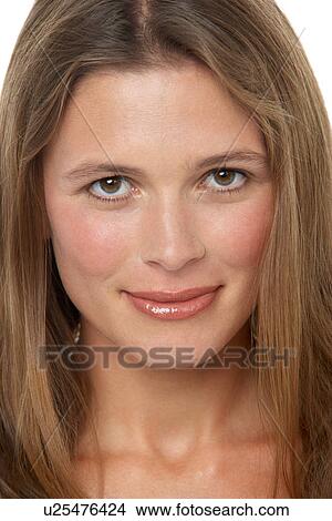 Close Up Studio Portrait Of Smiling Young Woman View Large Photo Image Picture - Close Up Studio Portrait Of Smiling Young Woman. Fotosearch