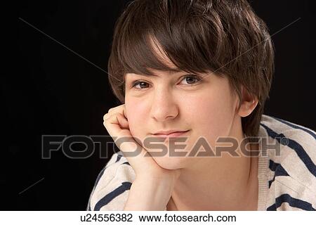 Close Up Studio Portrait Of Teenage Girl View Large Photo Image Stock Image - Close Up Studio Portrait Of Teenage Girl. Fotosearch