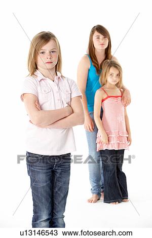 Group Of Girls Together In Studio Looking Unhappy View Large Photo Image Stock Image - Group Of Girls Together In Studio Looking Unhappy. Fotosearch