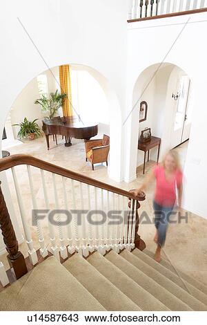 House Interior Showing Staircase And Abstract Female Figure View Large Photo Image Stock Image - House Interior Showing Staircase And Abstract Female Figure. Fotosearch