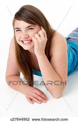 Studio Portrait Of Happy Teenage Girl View Large Photo Image Stock Image - Studio Portrait Of Happy Teenage Girl. Fotosearch