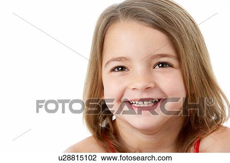 Studio Portrait Of Happy Young Girl View Large Photo Image Stock Image - Studio Portrait Of Happy Young Girl. Fotosearch