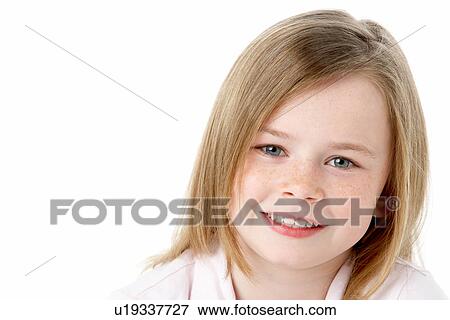 Studio Portrait Of Happy Young Girl View Large Photo Image Stock Photo - Studio Portrait Of Happy Young Girl. Fotosearch