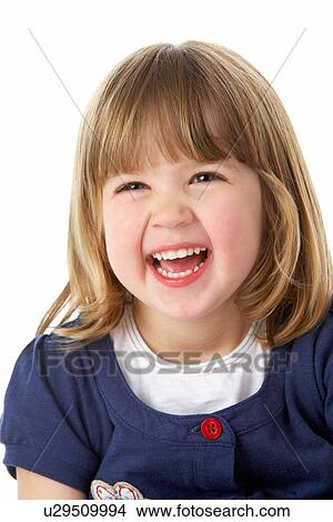 Studio Portrait Of Laughing Young Girl View Large Photo Image Picture - Studio Portrait Of Laughing Young Girl. Fotosearch