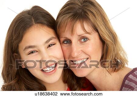 Studio Portrait Of Mother And Daughter View Large Photo Image Stock Image - Studio Portrait Of Mother And Daughter. Fotosearch