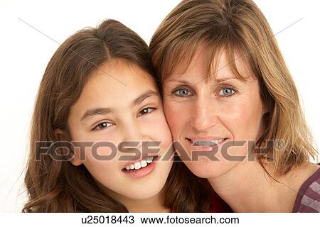 Studio Portrait Of Mother And Daughter View Large Photo Image Stock Image - Studio Portrait Of Mother And Daughter. Fotosearch