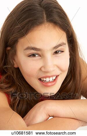Studio Portrait Of Young Girl View Large Photo Image Stock Image - Studio Portrait Of Young Girl. Fotosearch