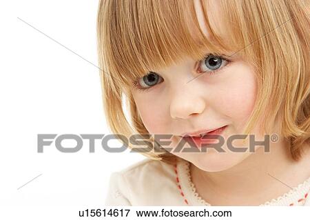 Stock Photo - Studio Portrait Of Young Girl. Fotosearch