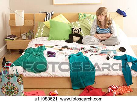 Teenage Girl In Untidy Bedroom View Large Photo Image Stock Image - Teenage Girl In Untidy Bedroom. Fotosearch