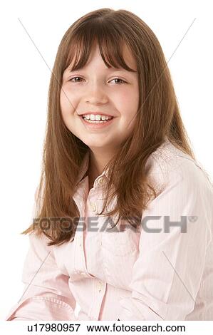 Stock Photo - Young Girl Sitting In Studio. Fotosearch