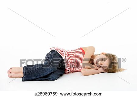 Young Girl Sleeping In Studio View Large Photo Image Stock Photo - Young Girl Sleeping In Studio. Fotosearch