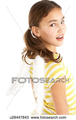 Young Girl Wearing Angel Wings View Large Photo Image Stock Image - Young Girl Wearing Angel Wings. Fotosearch