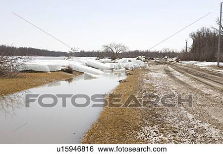 Chunks of spring ice on the Red River, rural Manitoba View Large Photo Image Stock Photograph - Chunks of spring ice on the Red River, rural Manitoba. Fotosearch